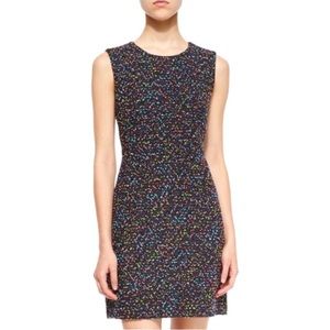 Diane von Furstenberg $448 Carrie Two Dress Sz 2 Boucle Tweed Multi Dot Confetti